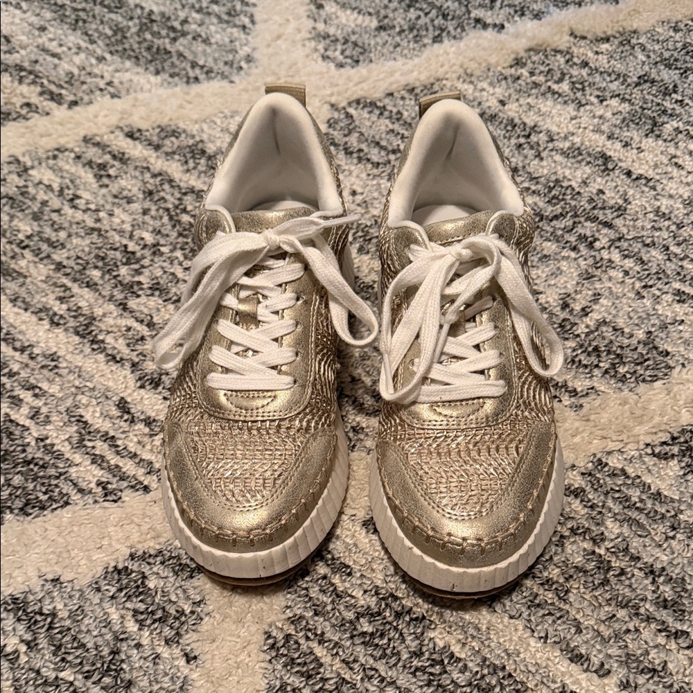 Universal Thread Metallic Gold Platform Sneakers - image 2